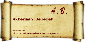 Akkerman Benedek névjegykártya
